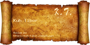 Kuh Tibor névjegykártya